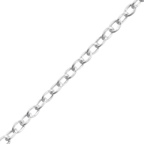 Sterling Silver Chain Necklace 16' - 17" - Picture 1 of 6